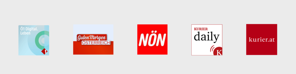 Bekannt aus: Ö1 Digital Leben, Guten Morgen Österreich, NÖN, KURIER daily Podcast und Kurier.at